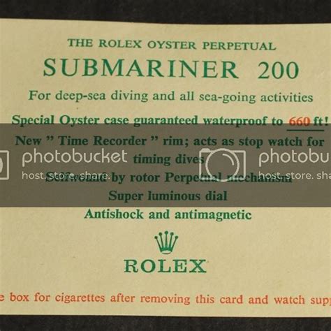 Vintage Rolex Rare Submariner Cigarette Card 1960s 70s